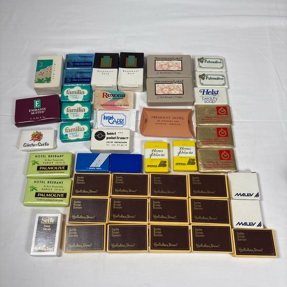Vintage European Hotel Amenity Soap Lot – 37 Bars –